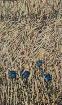 Abgeerntetes Feld I, Öl auf Leinwand, 50 x 30 cm, 2020